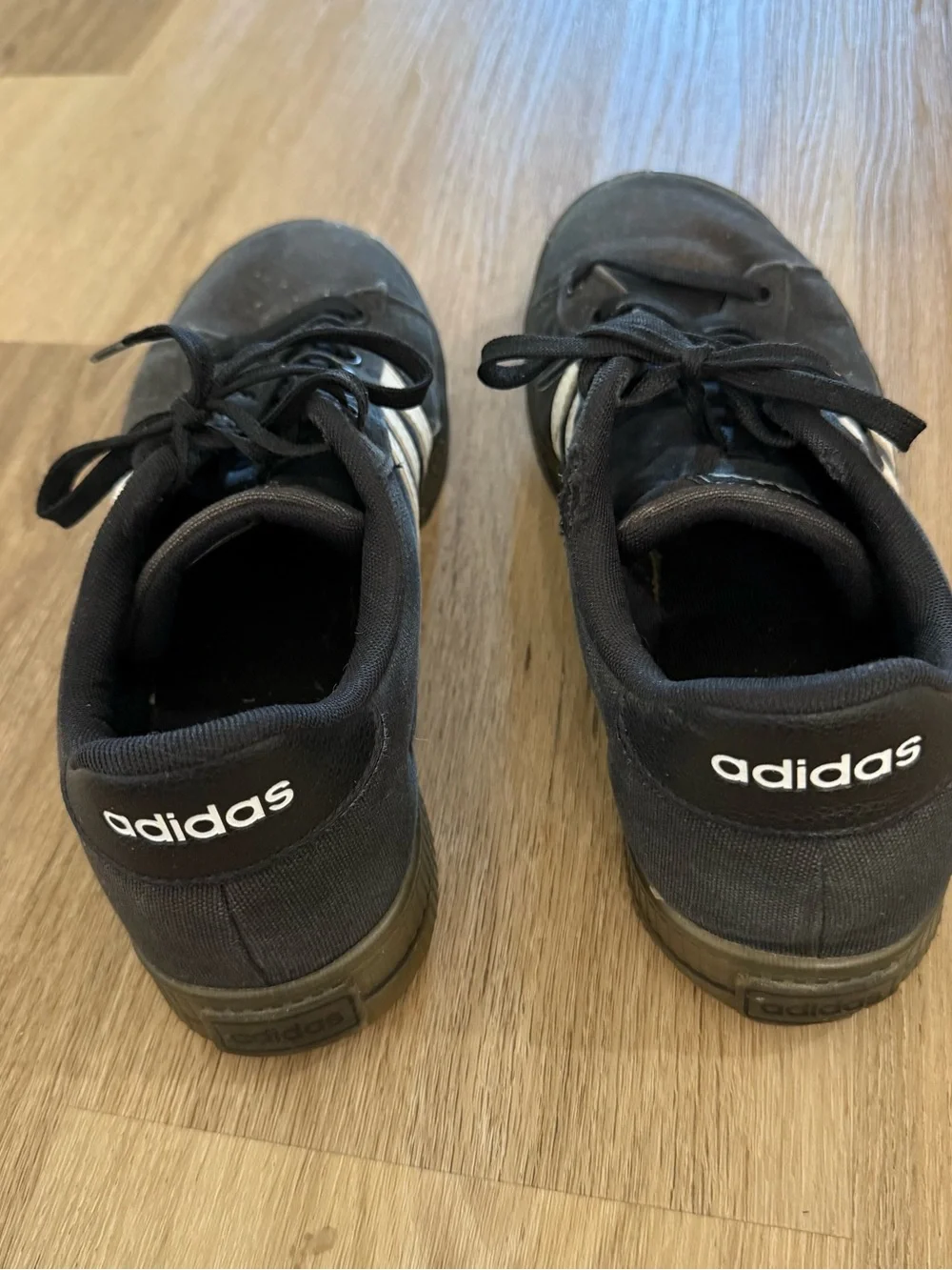 adidas Black Sneakers with White Three-Stripes